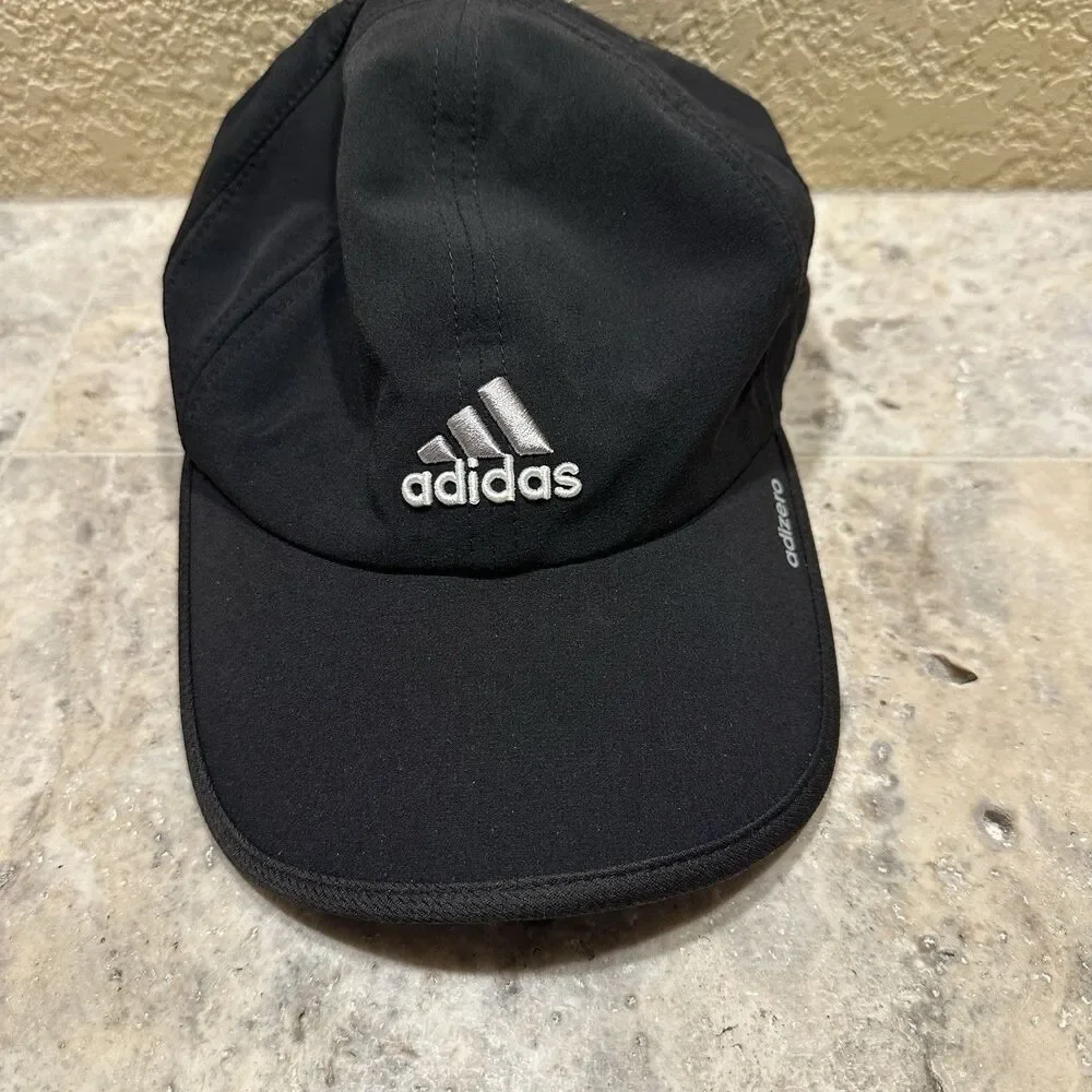 Adidas Running Hat Cap Black Aeroready Adjustable Lightweight‎ Classic Fit